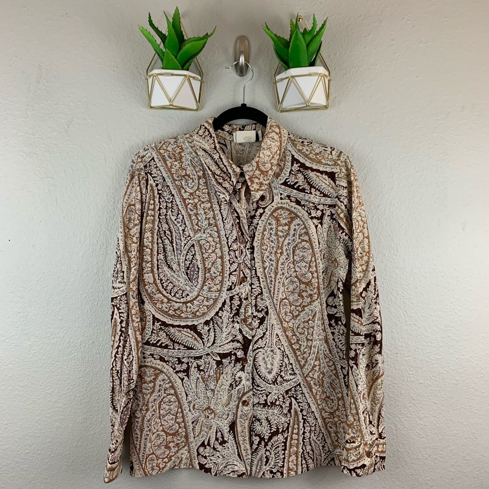 Vintage Teddi Of California Blouse Sz 40 metallic